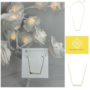 Kendra Scott Elliot Gold Bar Necklace Rhinestones